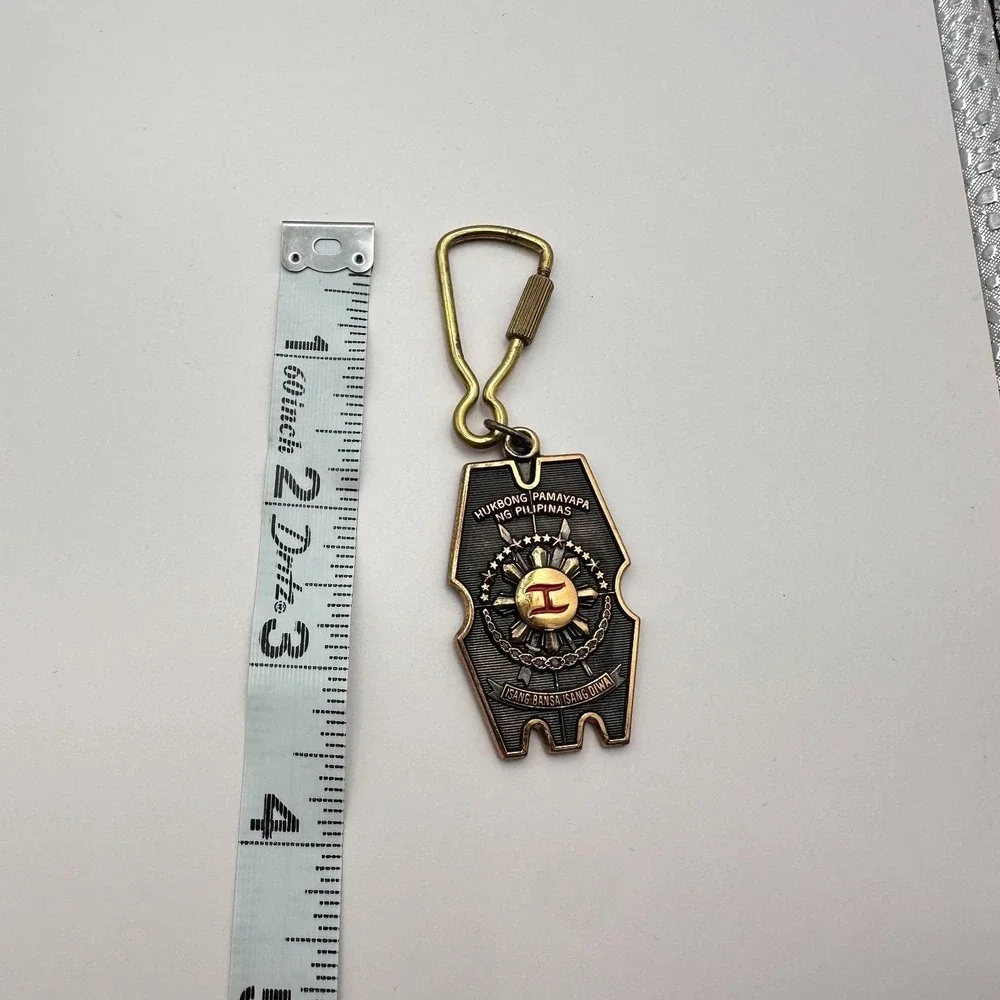 Vintage 80s Philippines Military Police‎ Keychain Maj Gen Ramon Montano Shield